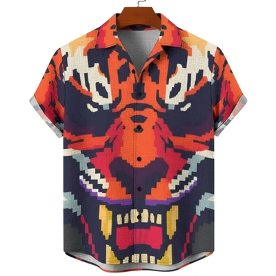 Музыкальный фестиваль психоделический абстрактный Tiger вечеринки рубашка по всему животных печати подарок - Изображение 1 из 4