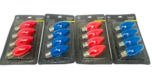 16 GE Replacement Bulbs Glow Bright C9 RED and Blue Lights Christmas 7W - Picture 1 of 7