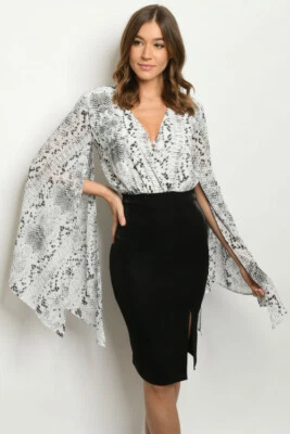 Vestido ceñido al cuerpo gris y negro de piel de serpiente con estampado animal talla mediana manga larga Foto 1 de 2