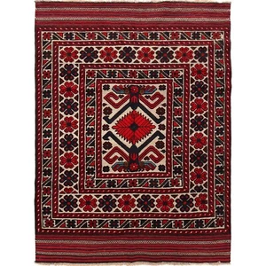 Living Room Hand Woven Traditional Kilim Carpet 4'4x5'10 ft Woolen Area Rug 2520 - Picture 1 of 8