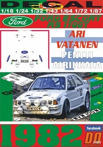 DECAL FORD ESCORT RS 1700 TURBO A. VATANEN P. AIRIKKALA TEST PORTUGAL 1982 (01) - Picture 1 of 1
