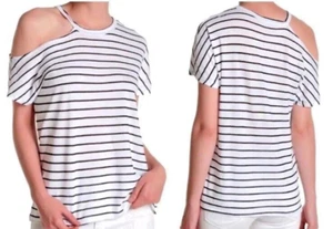 $81 Stateside Ripped + Ready Tee Large 10 12 Soft Slub Cotton Oversized Striped - Picture 1 of 12