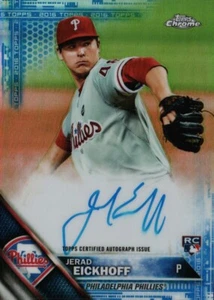 2016 Topps Chrome Rookie Autograph Blue Refractor #RA-JE - Jerad Eickhoff 16-606 - Picture 1 of 2