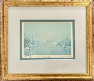 Jean-Claude De Montfort "Verschleierte Reflexionen" 11" x 9,5" Rahmen Mattdruck Signiert - Bild 1 von 4