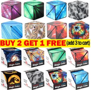 Magnetic Magic Cube Variety Changeable Anti Stress 3D Hand Flip Puzzle Toys Gift - Picture 1 of 22