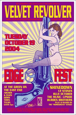 VELVET REVOLVER Original Signed 04 Tulsa Concert Poster STONE TEMPLE PILOTS GNR - Image 1 of 4