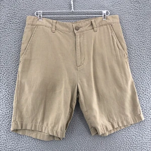 Pantalones Cortos Roundtree & Yorke Para Hombre Beige Mezcla de Lino Chino Playa Transpirable Informal - Imagen 1 de 11