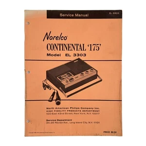 Norelco Continental 175 Model 3303 Service Manual ORIGINAL - Picture 1 of 9