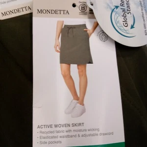 Mondetta Women's Skirt active woven Side Pockets Stretch green L or XL - Picture 1 of 8