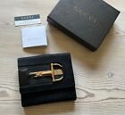 Gucci vintage horsebit stripe black GG canvas purse small wallet with box