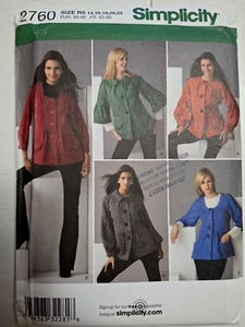Sweater Jacket Coat 14 16 18 20 22 Simplicity 2760 Sewing Pattern Wool Fleece - Picture 1 of 8