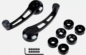 Black Billet Aluminum Window Handle, Crank Kit Set of 2 Chevy Ford Mopar 4.25" - Picture 1 of 1