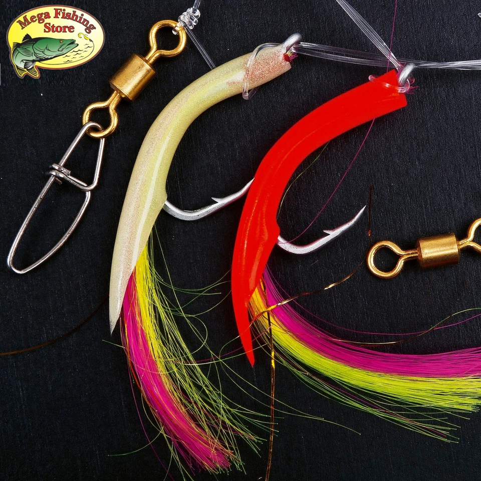 FLADEN UV Mak Vorfach System - Norwegen Dorsch Makrele Meeres Köder Rig Gr. 4/0 - Bild 1 von 1