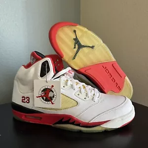Nike Air Jordan 5 Retro rosso fuoco bianco nero Chicago taglia 13 136027-162 nuove con scatola 2006 - Foto 1 di 11