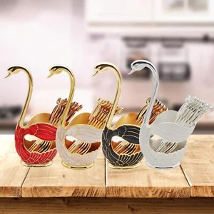 Modern Swan Tableware Holder Base Silverware Chopsticks Display Flatware Set - Picture 1 of 29
