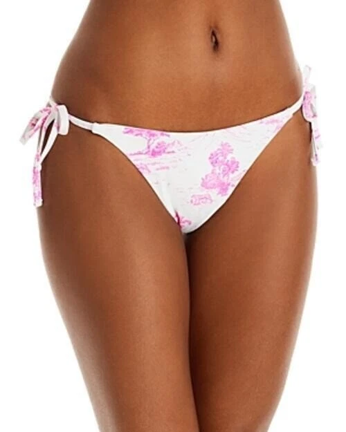 Aqua Swim Tie Side Printed Bikini Bottoms Pink Size XL