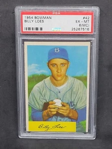 1954 Bowman Baseball #42 Billy Loes PSA 6 (MC) EX-MT - Picture 1 of 2
