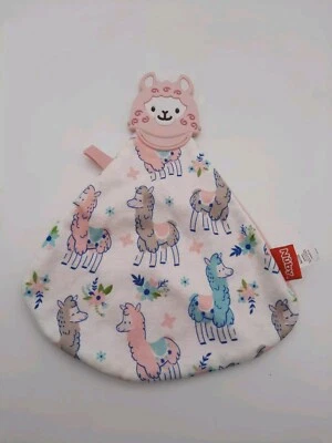 Nuby Teething Blankie Blanket 0+ Months BPA Free Silicone Teether Pink Llama - Image 1 of 4