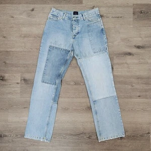 Vintage 90s Tommy Hilfiger Button Fly Patchwork Straight Leg High Waisted Jeans - Bild 1 von 8