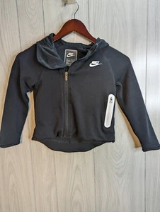 Nike Jacket Youth Boys 6X 116-122cm Long Sleeve Full Zip Pocket Black Nylon - Picture 1 of 6