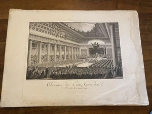 Grande Gravure XIXEME Ouverture Des États Généraux À Versailles 1789. - Foto 1 di 4