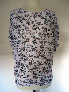 NEW LOOK WHITE PRINT OVERSIZED TOP SIZE 10 NEW - Picture 1 of 4