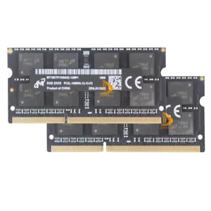Micron 2x 8GB 2RX8 DDR3L 1866MHz PC3L-14900S 204PIN SODIMM Laptop Memory RAM - Picture 1 of 4