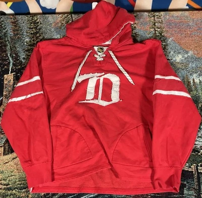 CCM NHL Detroit Red Wings Lace Up Hoodie Mens 2XL Red Old English D VTG Style - Image 1 of 4