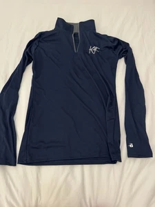 EUC Badger Sport 1/4 Zip Pull Over Equestrian Shirt Womens Size Small Navy KF - Picture 1 of 8