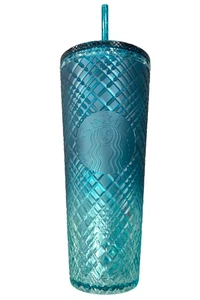 Starbucks Spring Teal Jeweled Green Blue Ombre Tumbler 24oz NEW - Picture 1 of 8