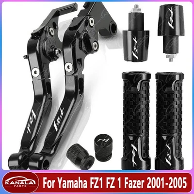 4PCS For Yamaha FZ1 FZ 1 Fazer 2001-2005 Handle Grips Cap Brake Clutch Levers - Image 1 of 4