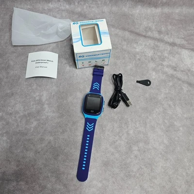 4G Kids Smart Watch GPS Tracker Video Call Waterproof Real-Time Location Blue - Image 1 of 4