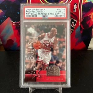 2004 UPPER DECK MICHAEL JORDAN NATIONAL TRADING CARD DAY PSA 10 - Picture 1 of 2