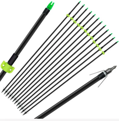 3/6/12PCS Bowfishing Arrows Fiberglass Shaft 31'' Archery Bow Fishing Hunting - Image 1 of 4