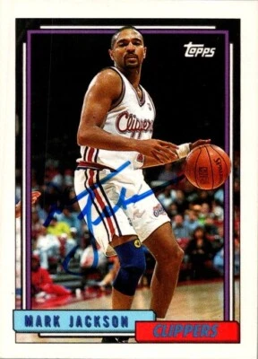1992-93 -Mark Jackson- Topps Autograph/Signed/Auto Basketball Card #325 Clippers - Image 1 of 2