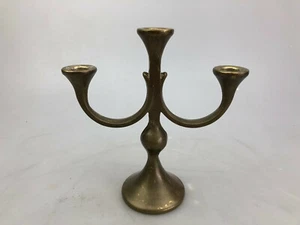 Dreiarmiger Schwerer Messingleuchter Kerzenständer - Bild 1 von 6