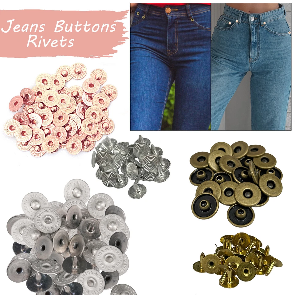 9.5/11.5mm Jeans Hat Rivets Buttons with Alloy Pins Replacement Clothing Jackets - Image 1 of 1