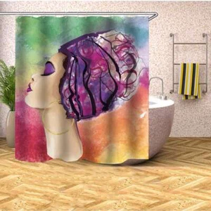 Fabric Shower Curtain Boho Bathroom Decor with 12 Hooks Waterproof Bath Curtains - Picture 1 of 17