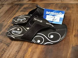 Sandalias cómodas para mujer Aerosoft talla 7 correas negras azules - Imagen 1 de 4