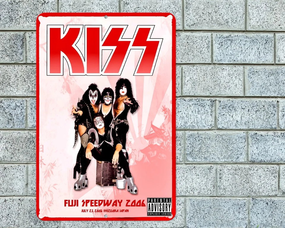 Kiss Fuji Speedway Sign Aluminum Metal 8"x12" Garage Man Cave Classic Rock - Image 1 of 1
