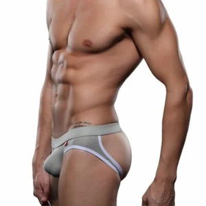 Mens Underwear Sexy Jockstrap Briefs Breathable Gay Low Waist Mesh Panties - Picture 1 of 18