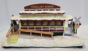 Hawthorne Village Trolley Diner Railroad Train Track Christmas Building Lights - Picture 1 of 9