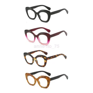 Cat Eye Bold Oversized Retro Reading Glasses Woman with Spring Hinges +1.0-4.0 - Picture 1 of 14