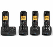 BT XD56 Cordless Phone with Answering Machine - Quad Handsets - Currys
