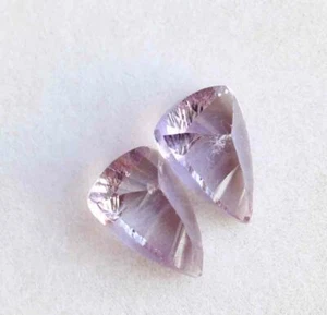 16,40 kt natürlicher brasilianischer lila Amethyst im Birnenschliff Paar lose Edelsteine - Bild 1 von 2