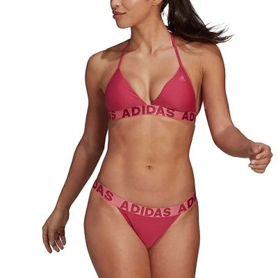 Adidas Anudado Al Cuello Bikini Acolchado Copas Deporte Ocio Bañador Fucsia Rosa - Imagen 1 de 4