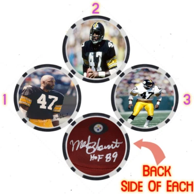 Mel Blount SIGNED Poker Chip Set (3)- Top 100 NFL Football Player - Image 1 of 2