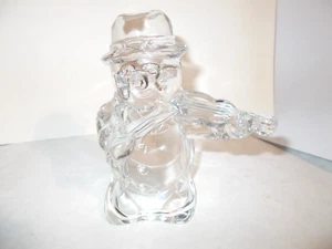 Mikasa 6" Frosty's Choir Snowman Playing a Violin Full Lead Crystal Figurine - Picture 1 of 9