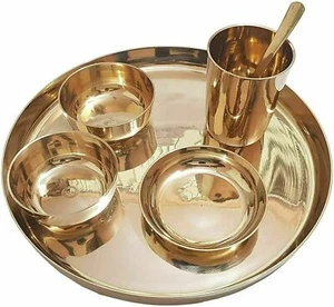 PURE BRONZE DINNER SET, KANSA DINNER SET,GIFT SET,UTENSILS SET,DINNERWARE SET - Picture 1 of 1