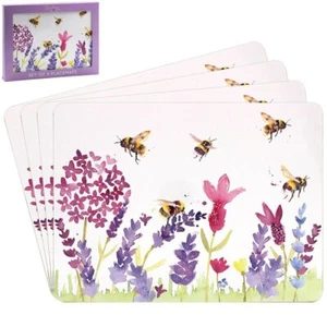 Lavender and Bee Set Of 4 Placemats Dining Table Place Mats Or Matching Coasters - Picture 1 of 6